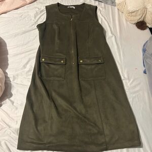 Vintage Olive Green Shelby & Palmer Women's Zip Front Dress